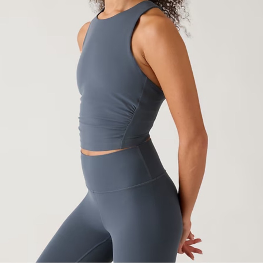NWT - Athleta Conscious Twist Crop Bra - Granite Blue